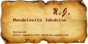 Mendelovits Jakobina névjegykártya